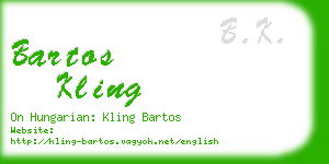bartos kling business card